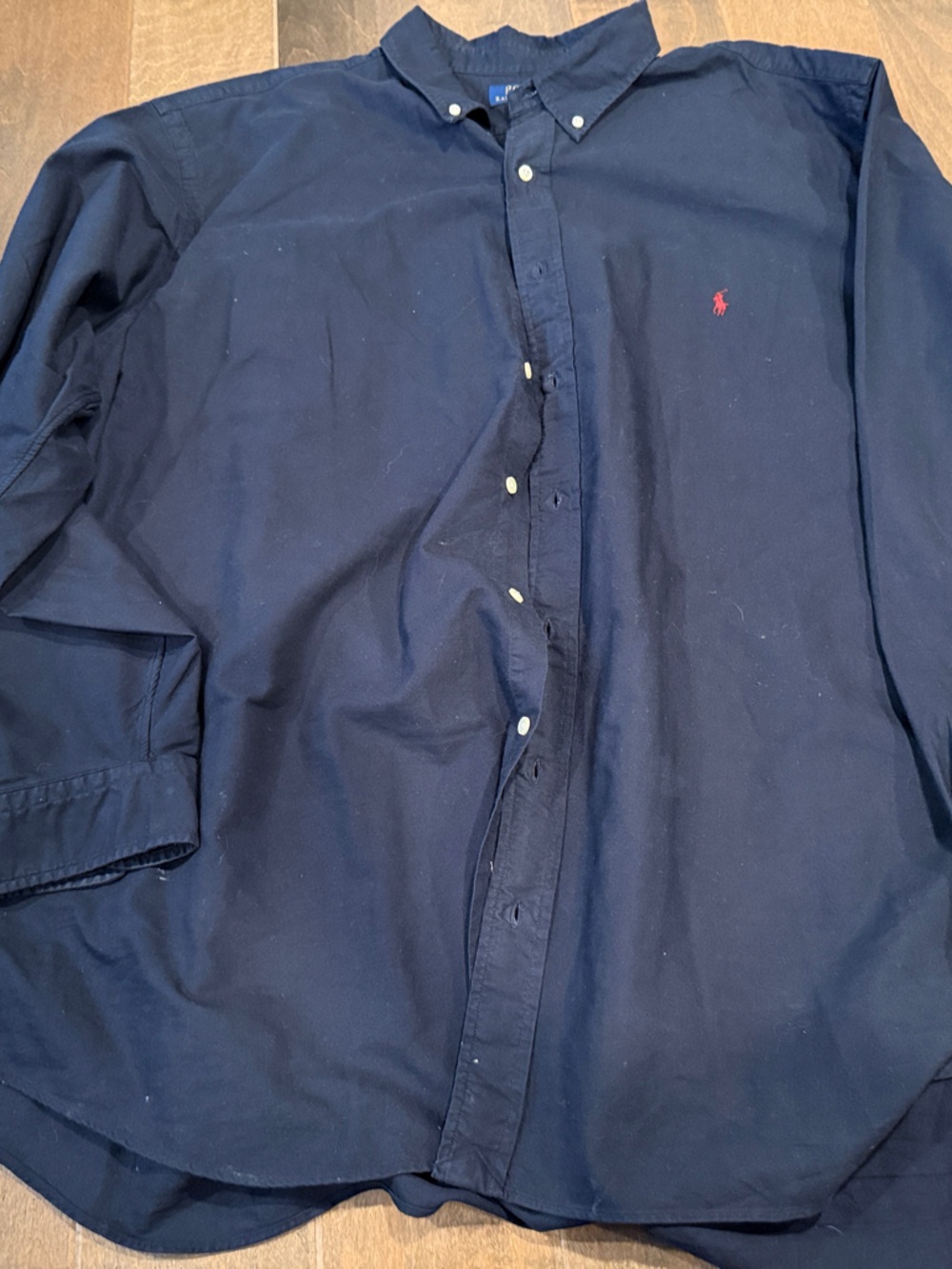 Polo by Ralph Lauren Black Button-Down Shirt with Red Pony Logo